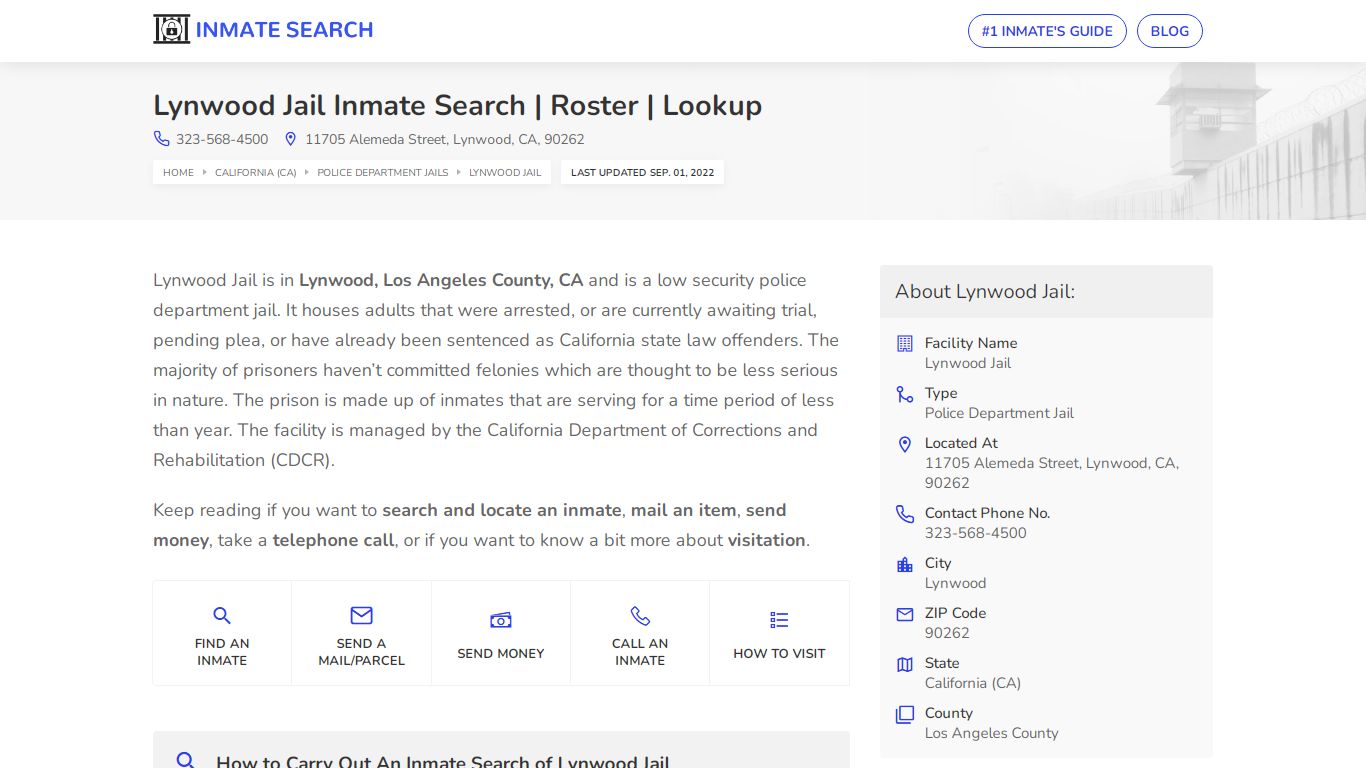 Lynwood Jail Inmate Search | Roster | Lookup