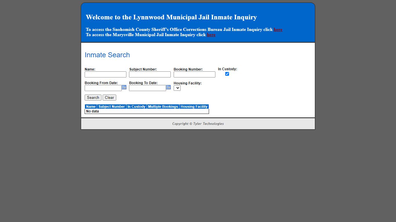 Inmate Search - Snohomish County, Washington - Jail Register